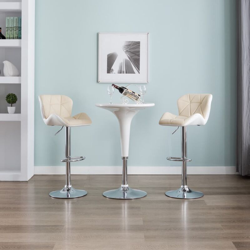 

Rogal Home&Deco Taburetes de cocina 2 unidades cuero sintético color crema