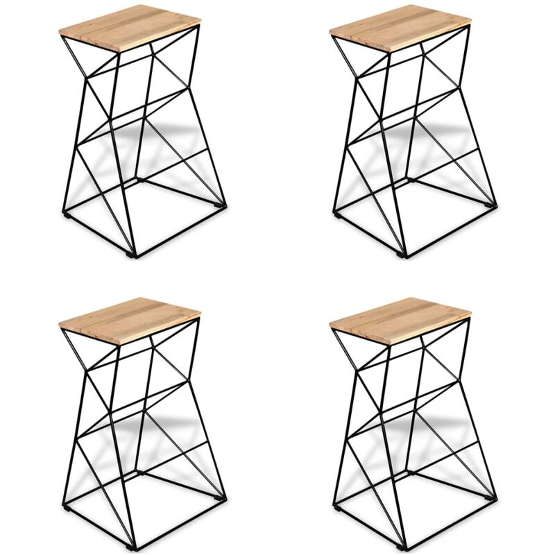 

Rogal Home&Deco Taburetes de cocina 4 unidades madera maciza de mango