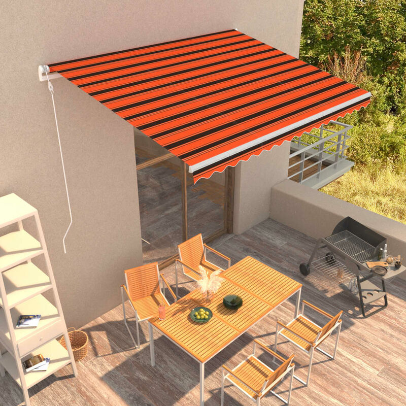 

Rogal Home&Deco Toldo automático retráctil naranja y marrón 400x300 cm