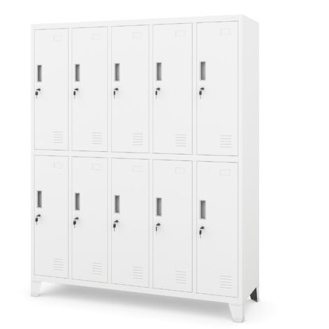 BHP-Spind mit 10 Türen BARTEK 1360 x 1720 x 450 mm, weiß