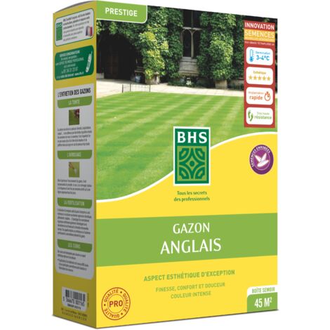 BHS GDP1 1kg 45 m² Gazon Anglais  Destiné aux jardins haut de gamme Met en valeur l'environnement des belles propriétés