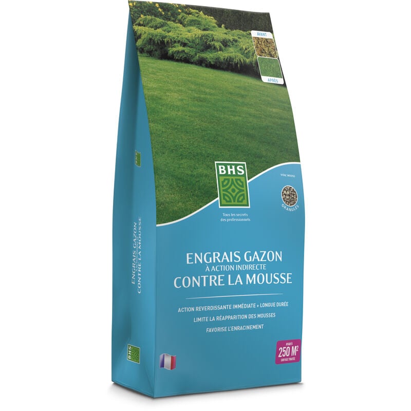 VMO75 - Engrais Gazon Vitalmooss Jardin - 7,5kg - Forte Concentration de Potasse - BHS