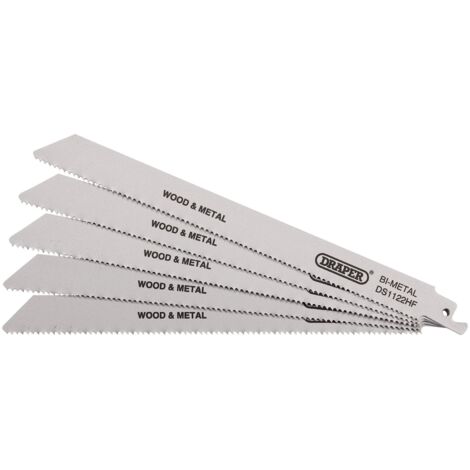Bi-metal Reciprocating Saw Blades for Multi-Purpose Cutting, 225mm, 10tpi (Pack of 5) (38754)