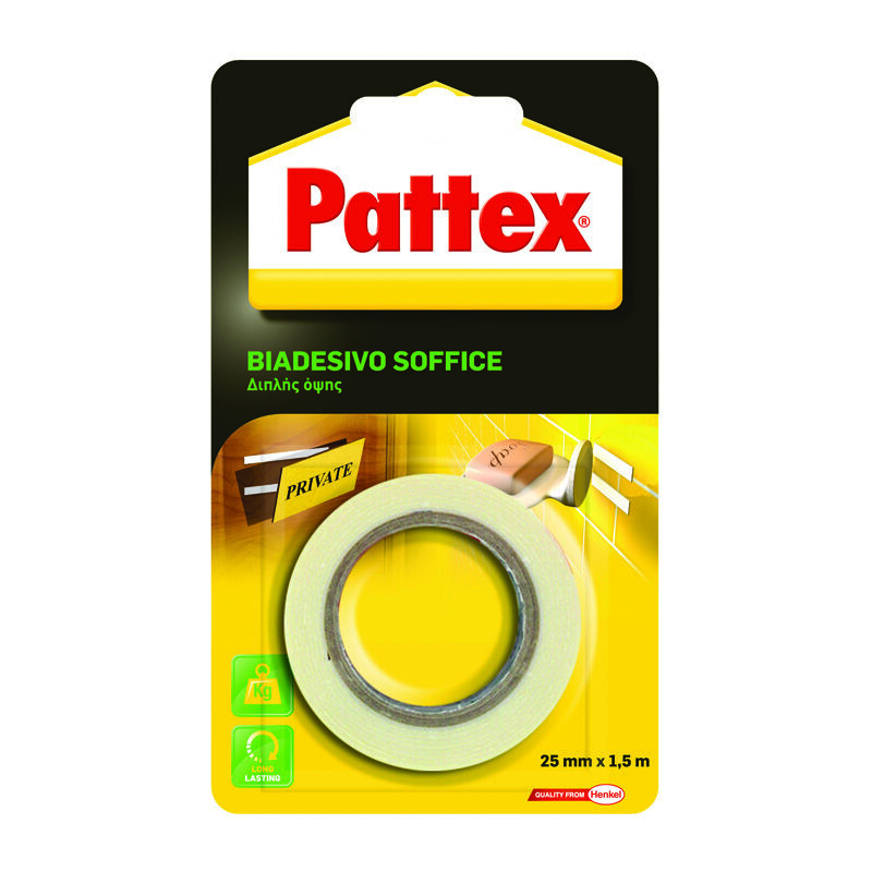 Image of Pattex nastro biadesivo soffice - mm.25h in rotoli da mt.1,5