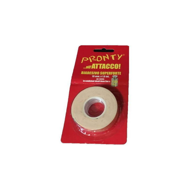 Biadesivo Superforte Pronty 19mm 1,5mt Forte Extraforte Spugnoso