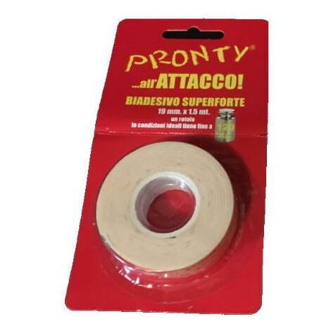 Biadesivo superforte pronty 19mm 1,5mt forte extraforte spugnoso