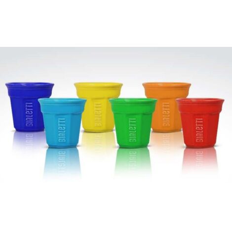Bialetti Bicchierini Set de 6 tasses à expresso - Colorées (6 pièces)