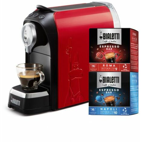 Bialetti Bundle Super + 32 capsule Macchina Automatica per espresso 0,7 L Rosso