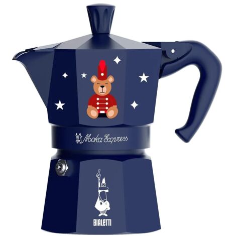 BIALETTI Caffettiera Moka Express Magico Ricordo Blu 3 Tazze