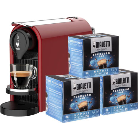 Bialetti Gioia Plus Macchina Caffè Capsule Serbatoio Estraibile Compatta Rossa