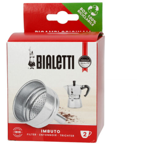 Bialetti Imbuto di Ricambio Moka 2 Tazze Filtro da Caffè Silver