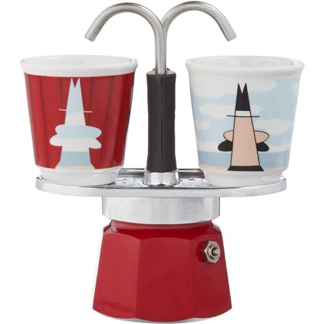 Bialetti Mini Express - Espressokocher-Set - rot + 2 Becher aus Arte Collection René Magritte
