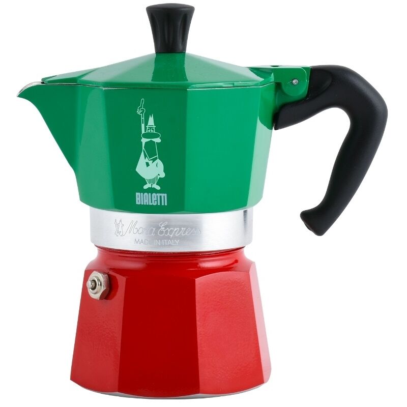 Bialetti Dunkelgrün - Moka Express 3Tz Italia Tricolore