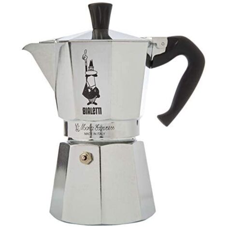 Bialetti Moka express con banda aluminio plata 6 tazas