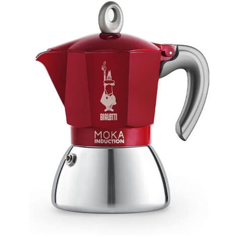 Bialetti Moka Induction 4 Cup Espresso Maker Red