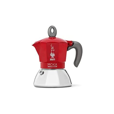 Bialetti - Moka Induktionskaffeemaschine, geeignet für alle Herdplatten, 2 Espressotassen (100 ml), rot