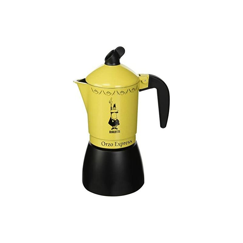 

Moka Orzo Express Cafetera Italiana Espresso, 4 Tazas, Aluminio, Negro/Amarillo - Bialetti