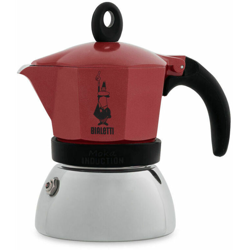 Bialetti Moka Induction 4 Tazze + Caff&egrave; Macinato - Caffettiera Per Induzione, Alluminio E Acciaio, Nero