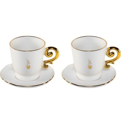 Bialetti Set 2 Cappucio Tassen inkl. Untertassen Pure Gold
