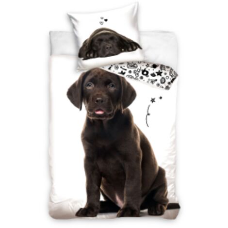 Biancheria da letto in cotone 160x200 Labrador Nero