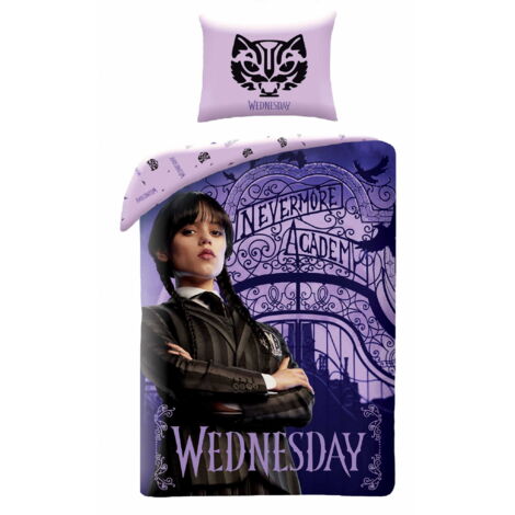 Biancheria da letto in cotone 160x200 Mercoledì Addams HIT La famiglia Addams