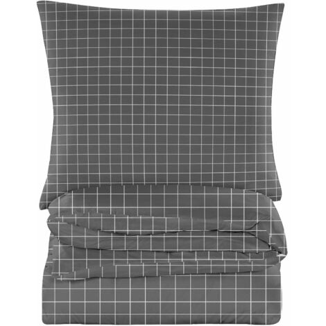 BIANCHERIA DA LETTO IN COTONE 200x200 A QUADRI