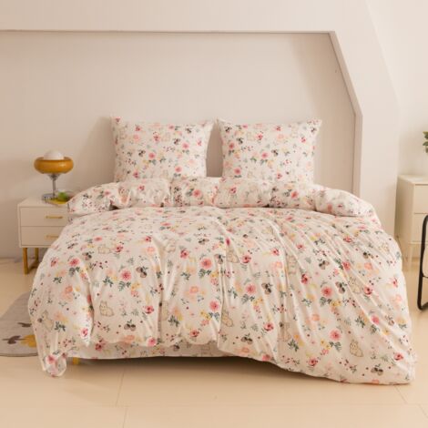 42-draads Allover Print Douceur D'Intérieur 1641550 Zen Pebble Bedding Set With 2 Pillowcases Cotton Multicolor 240 X 220 Cm Kliksluiting Beddengoed Set