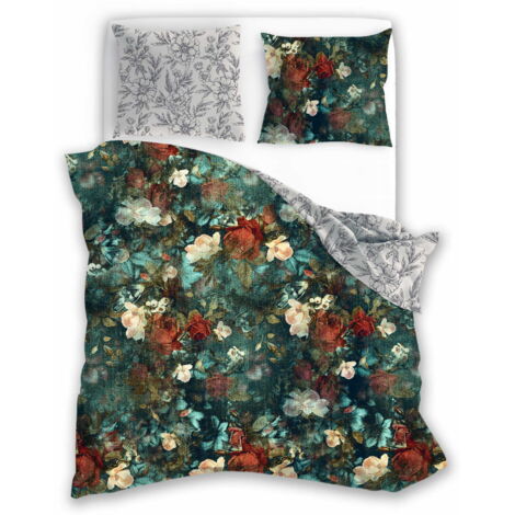 Biancheria da letto in raso 160x200 stampata digitalmente Nobile Flowers