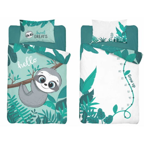 Biancheria da letto per culla in bambù Sloth 90x120 DETEXPOL