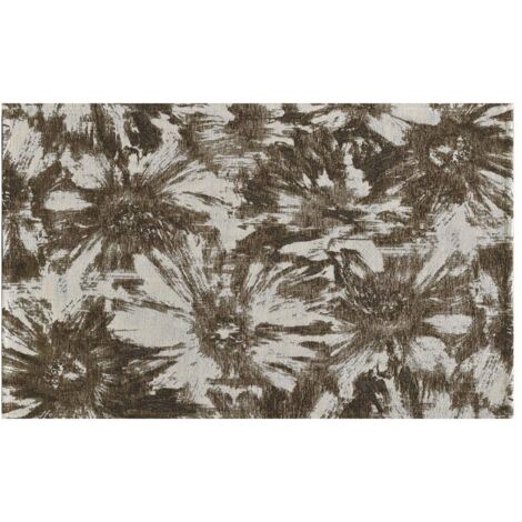 BIANCHERIAWEB Tappeto Salotto Velour Retro Antiscivolo Fantasia Moderna Floreale Disegno Fior Di Loto Colore Fango by Suardi