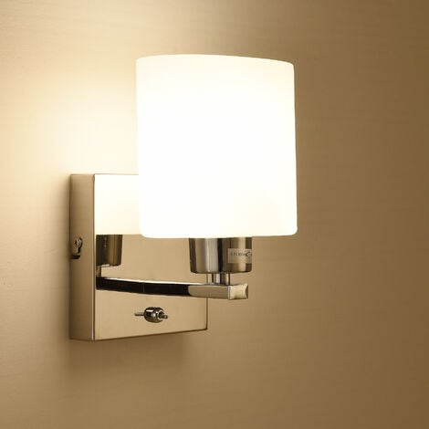 HARPERLIVING BIANCO 1xE14 Wall Light, On/Off Switch, Polished Chrome, Oval Shade