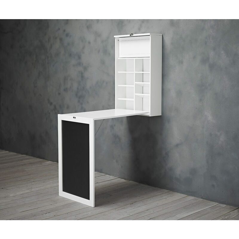 Image of Aflalo Foldeway Wall Desk e tavolo per la colazione bianca - Bianco