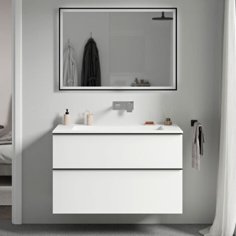 Bianco opaco, cromo, Bianco opaco senza foro rubinetto