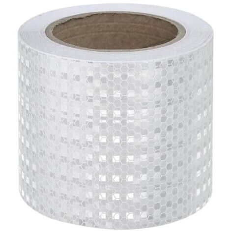 Bianco riflettente, 10 cm × 10 m, strisce di sicurezza riflettenti, adesivi autoadesivi per auto, camion, motociclette, barche, biciclette e rimorchi