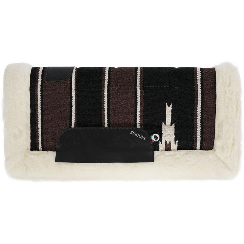 Moutarde Rn1-Ltd - Selle western rembourrée en tissu Navajo à l'extérieur et fond en pure laine avec bordure en laine et renfort en cuir.