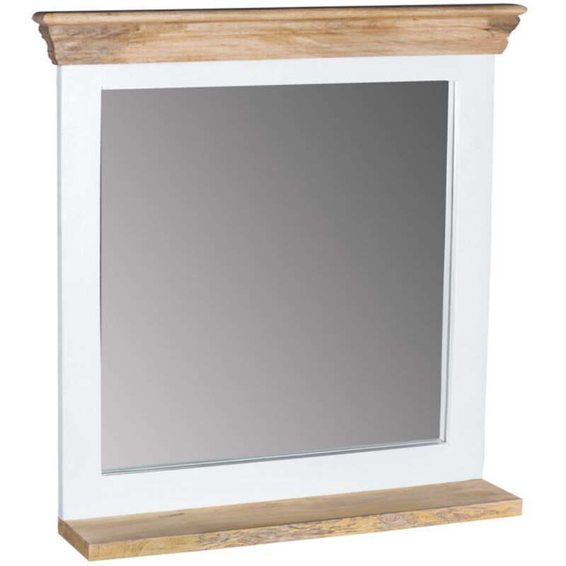 Bianco Solid Mango Wood Wall Mirror White