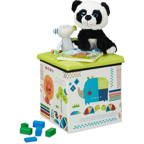 Pouf contenitore 32x32x32cm Scatola porta giochi bambini Portagiochi bambini  contenitori con coperchio Pouf contenitore giochi