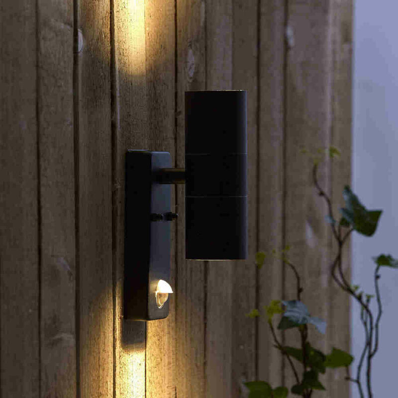 Up Down Outdoor Garden Security Wall Light IP44 with PIR Motion Sensor - Biard