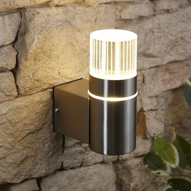 Biard LED Outdoor Garden Porch Up Wall Light - IP44 Weatherproof Stainless Steel