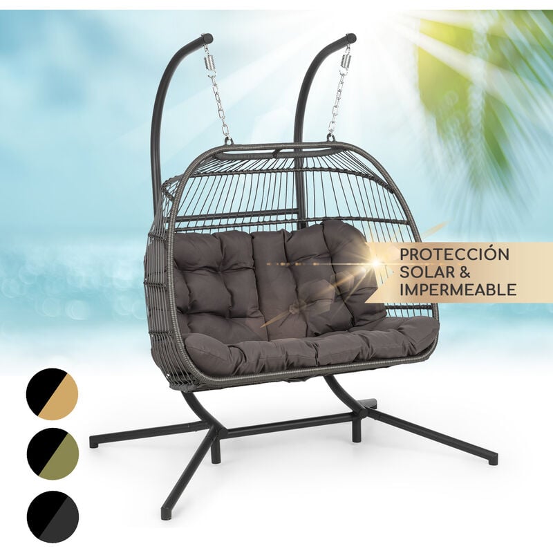 

Biarritz Double Sillón colgante de dos asientos con cojín 240 kg Gris oscuro