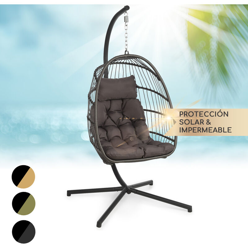 

Biarritz Sillón colgante para una persona con cojín 130 kg Gris oscuro