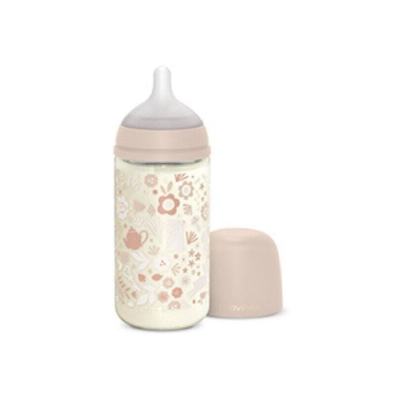 Image of Biberon Wonderland Liberty In Vetro Rosa 240 ml