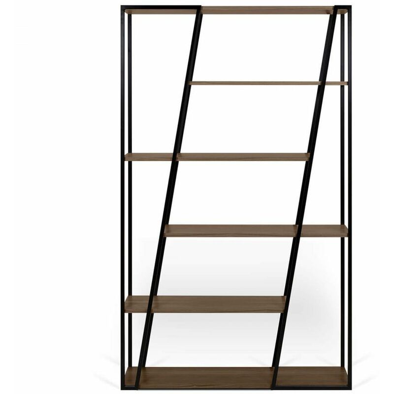 

Librería ALBI nogal y metal negro, 120 x 38 x 197 - nogal y metal negro