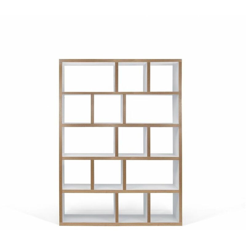 

Librería BERLIN 5 nivelaos – 150 blanco lacado y multiplacar, 150 x 34 x 198 - blanco lacado y multiplacar