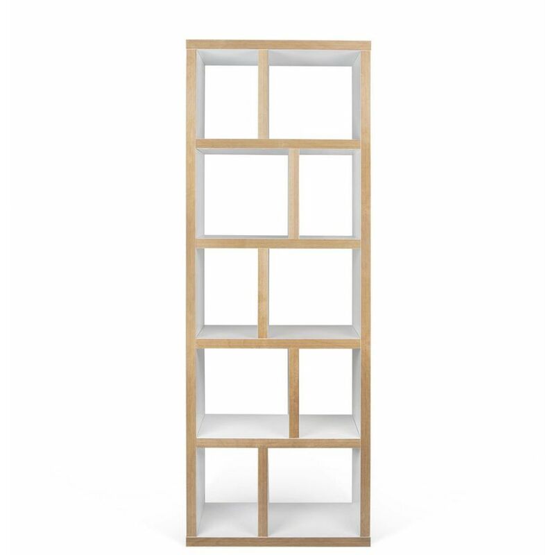 

Librería BERLIN 5 nivelaos – 70 blanco lacado y multiplacar, 70 x 34 x 198 - blanco lacado y multiplacar