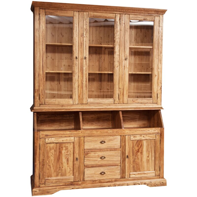 

Biblioteca Country de madera maciza de tilo acabado con efecto natural 172 x50x226 cm