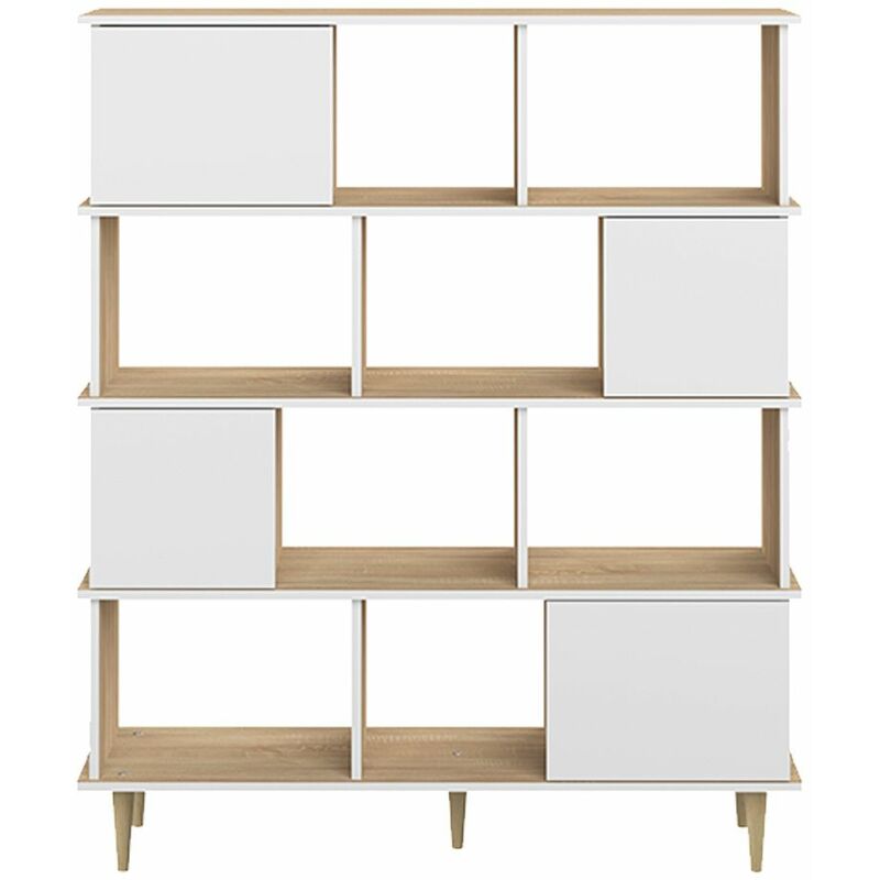 

Librería ICONIC roble natural y blanco, 119.16 x 40 x 147 - roble natural y blanco