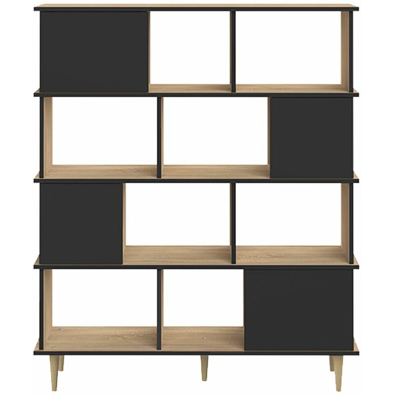 

Librería ICONIC roble natural y negro, 119.16 x 40 x 147 - roble natural y negro