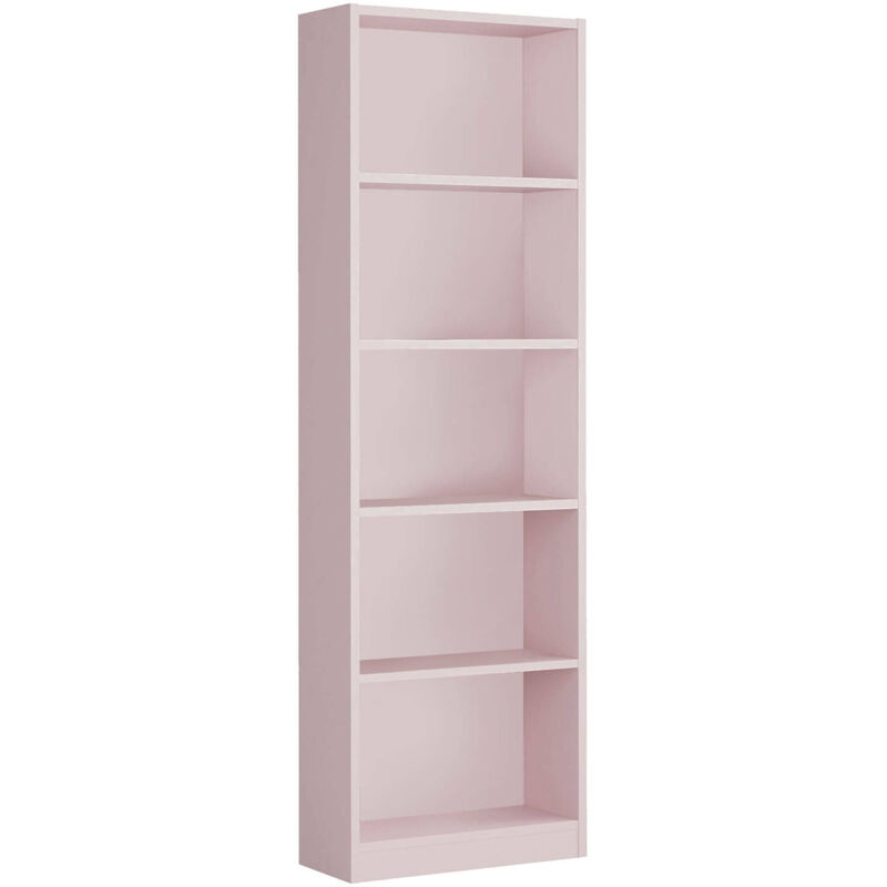 

Librería lineal con cinco baldas, color rosa, 52 x 180 x 25.