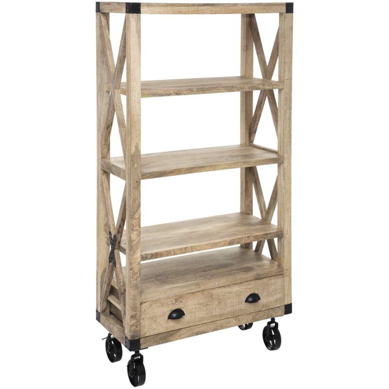 Atmosphera - Bibliothèque 1 tiroir en bois silas